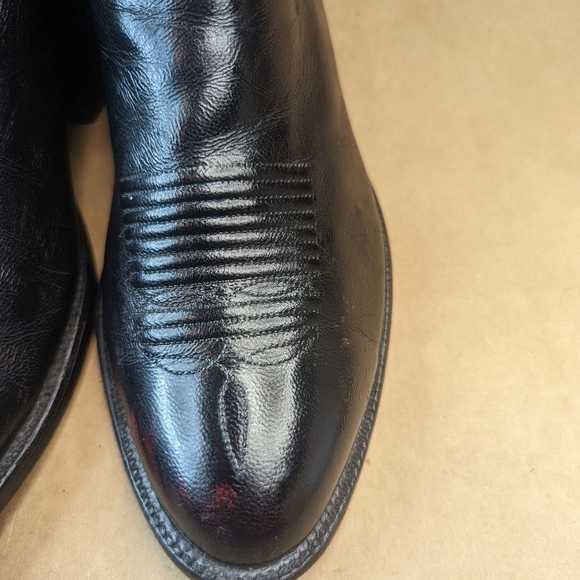 Lucchese Classics "Hugo" men's sz 9EEE black cherry/Burgundy brush off goat leat - Picture 5 of 14